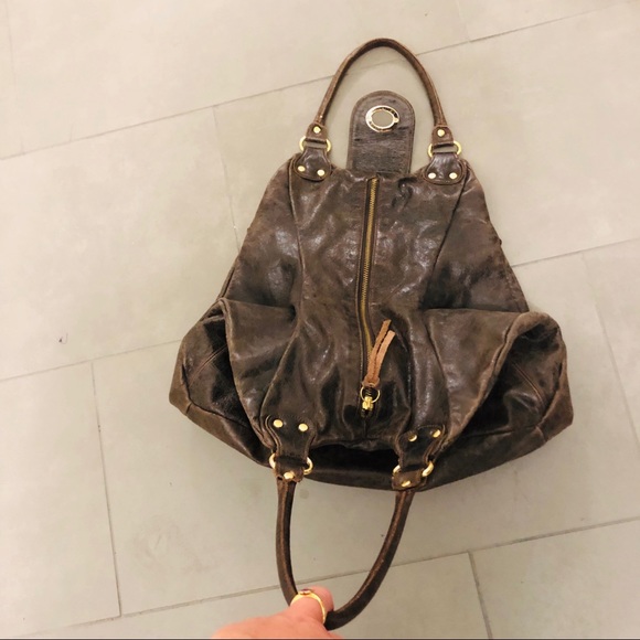 Foley & Corinna Leather Bender Turn Lock Handbag - Picture 4 of 8